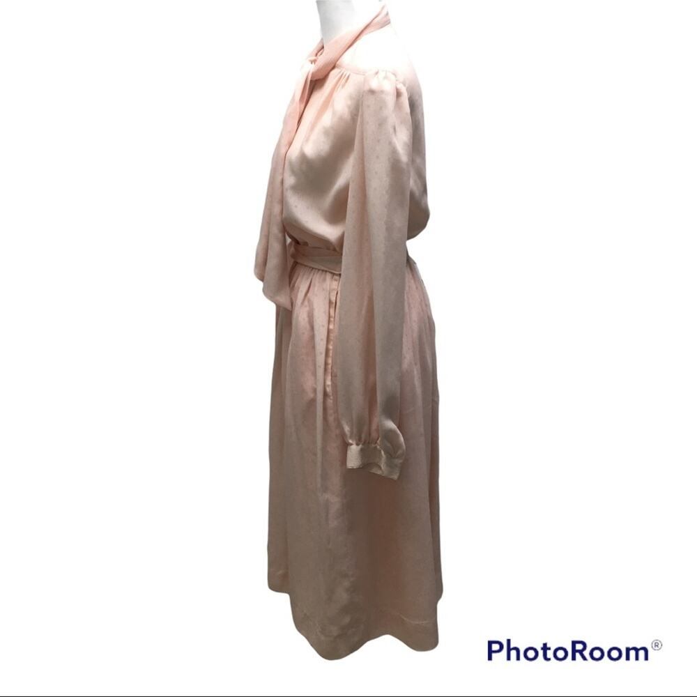 Vintage Breckenridge Pink Tie Blouse and Skirt Set Size 8 - Picture 6 of 11